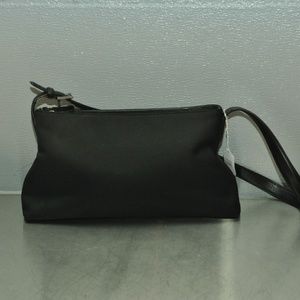 Coach black canvas with leather shoulder bag